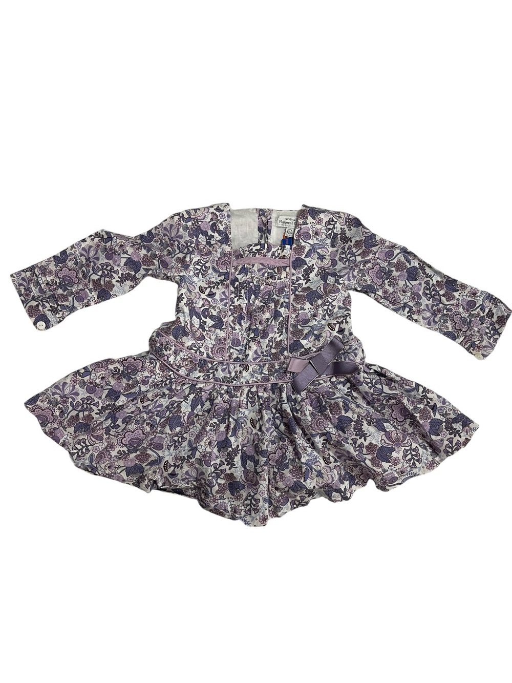 Mayoral Chic Floral Dress Purple Long Sleeve 9 M